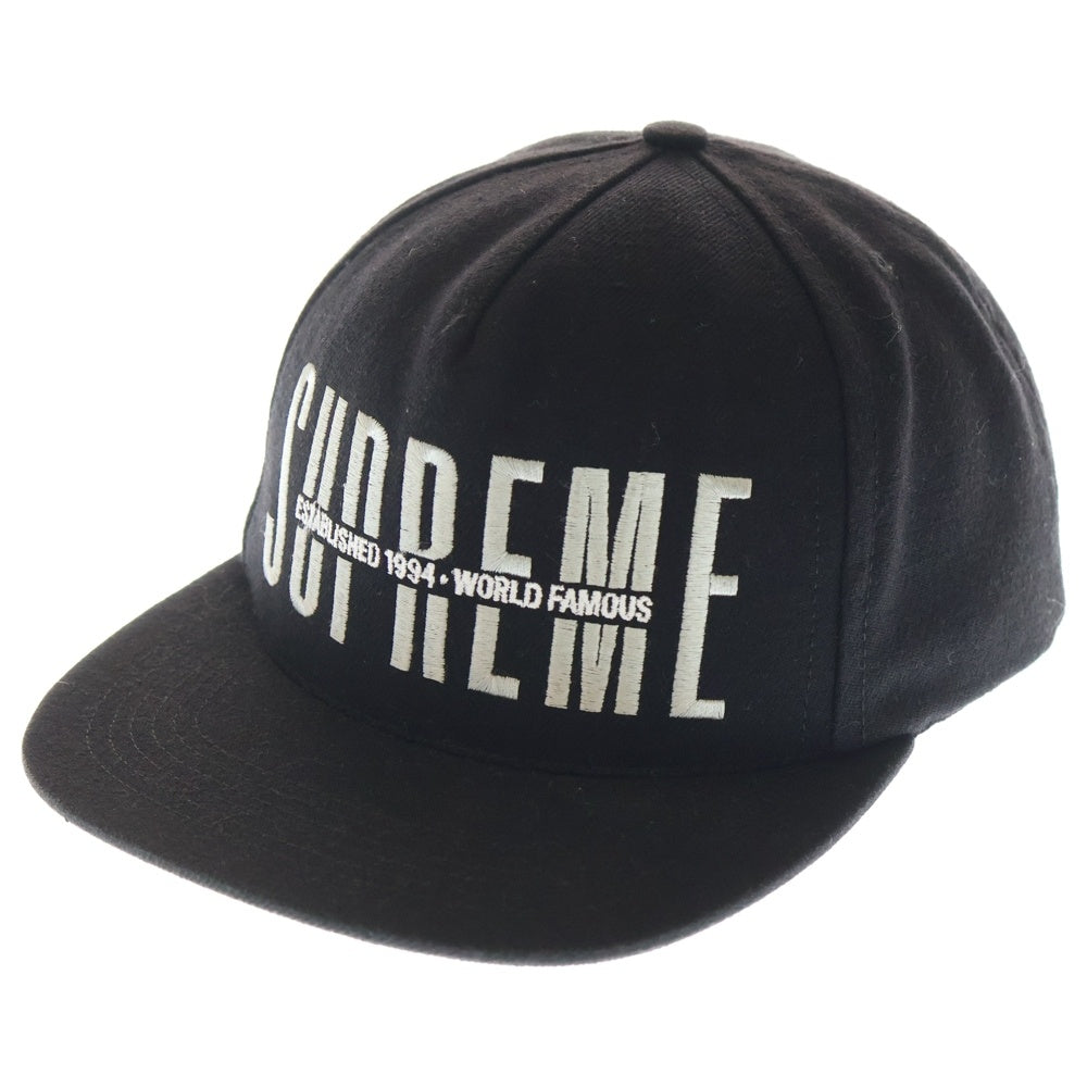SUPREME(シュプリーム) 18AW Global 6 Panel Cap グローバル ロゴエンブロイダリー キャップ 帽子 ブラック