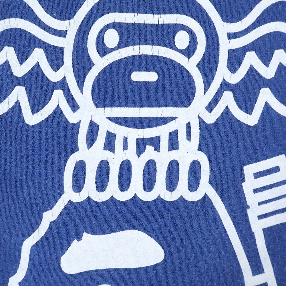 A BATHING APE(アベイシングエイプ) フロントロゴデザイン ベイビーマイロ クルーネック カットソー 半袖Tシャツ ブルー