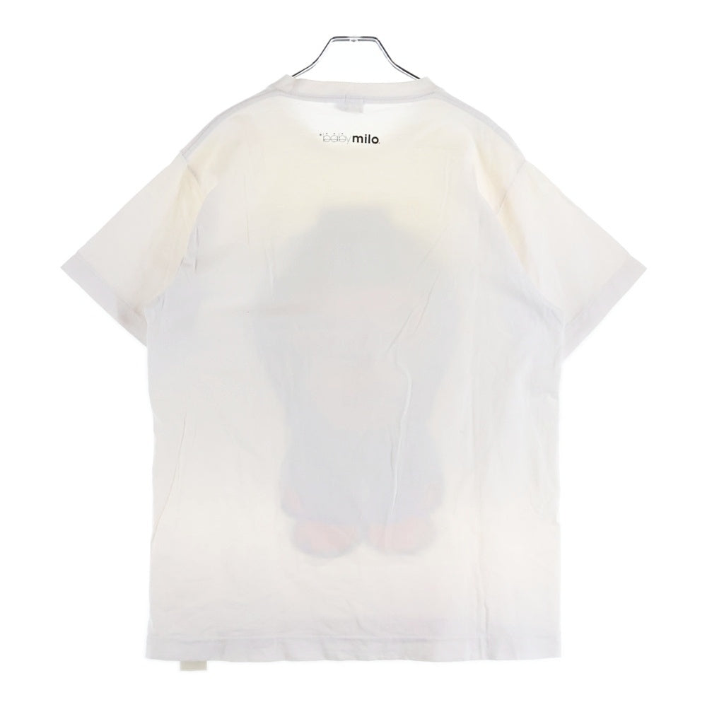 A BATHING APE(アベイシングエイプ) BABY MILO ベイビー マイロ フロントロゴデザイン クルーネック カットソー 半袖Tシャツ ホワイト