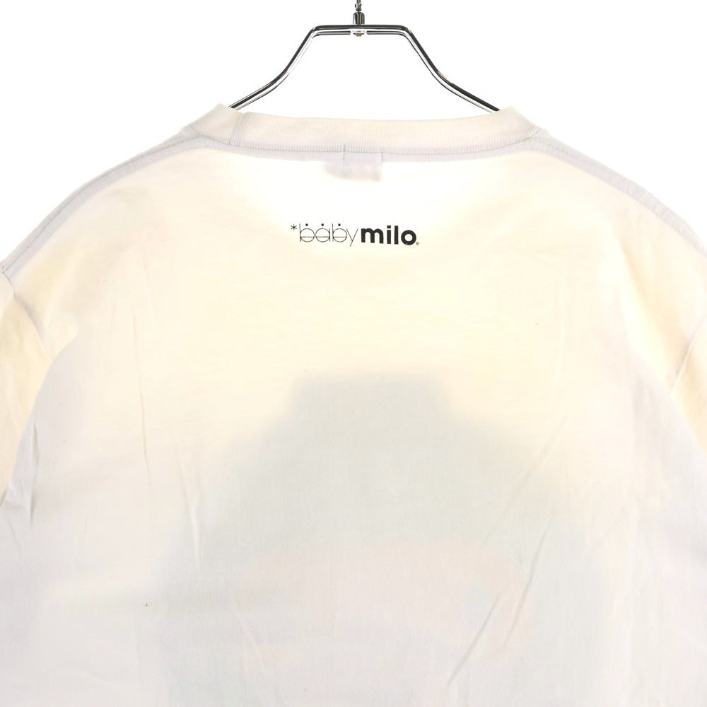 A BATHING APE(アベイシングエイプ) BABY MILO ベイビー マイロ フロントロゴデザイン クルーネック カットソー 半袖Tシャツ ホワイト