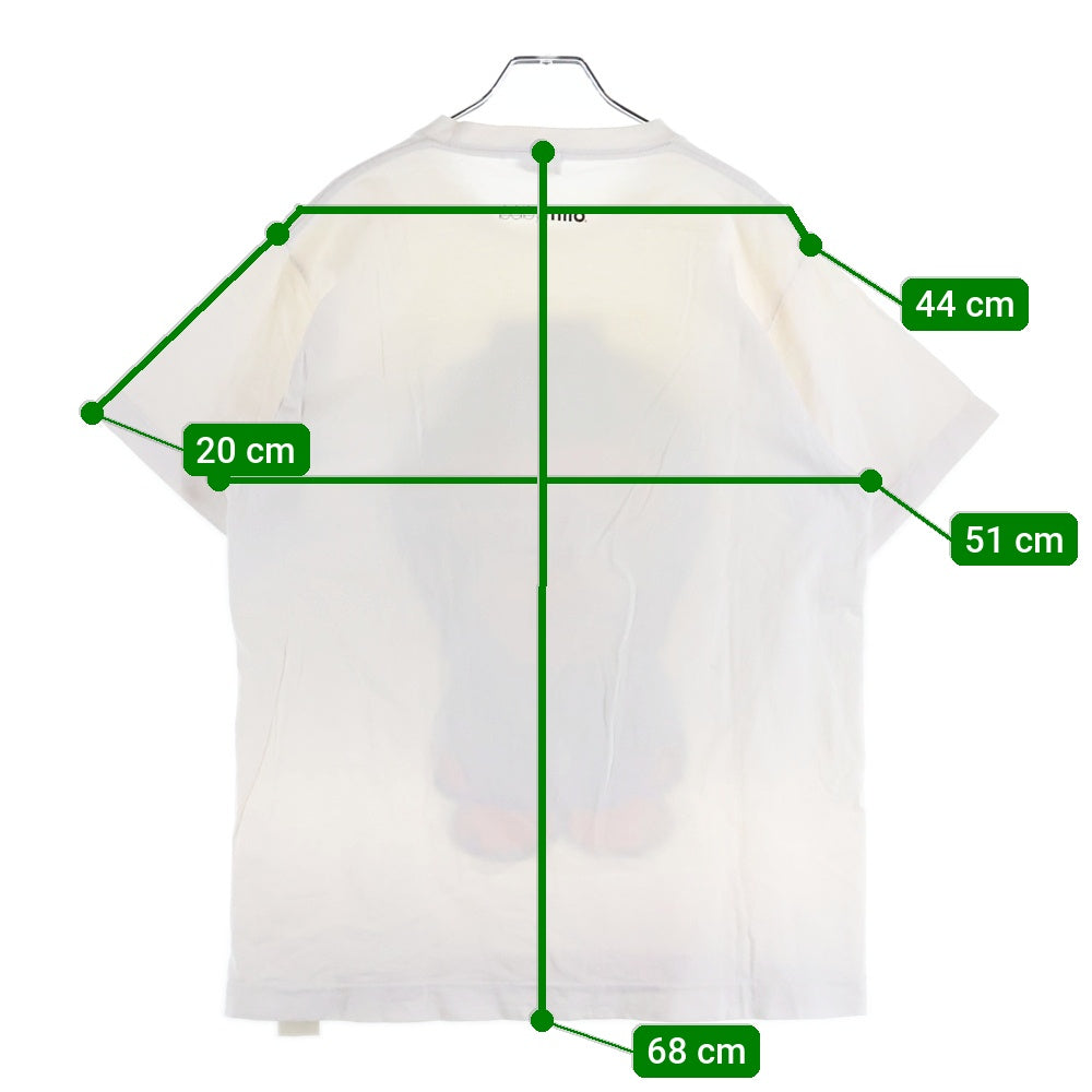 A BATHING APE(アベイシングエイプ) BABY MILO ベイビー マイロ フロントロゴデザイン クルーネック カットソー 半袖Tシャツ ホワイト