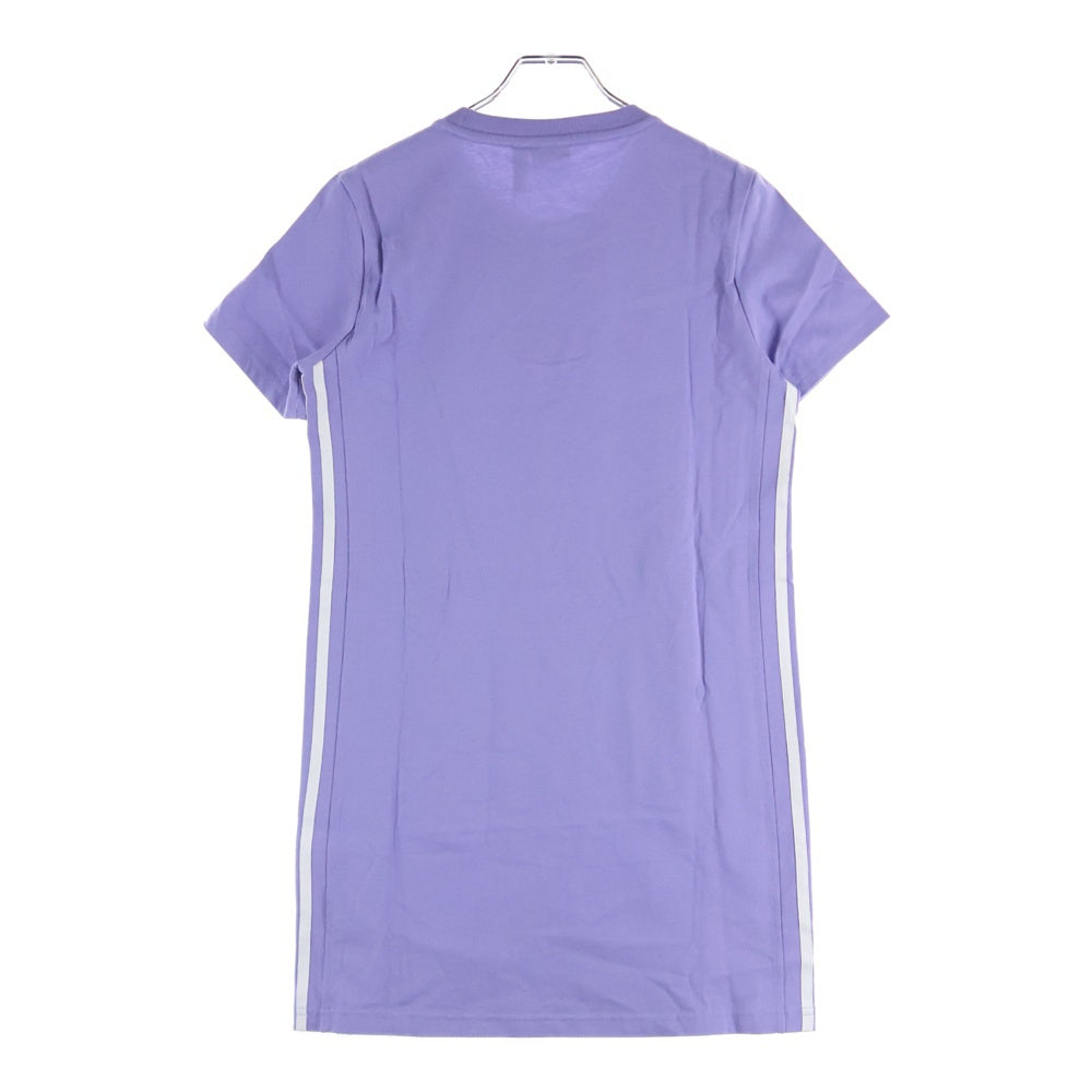 A BATHING APE(アベイシングエイプ) 胸ロゴデザイン サイドライン クルーネック 半袖ワンピース ドレス レディース パープル H39044