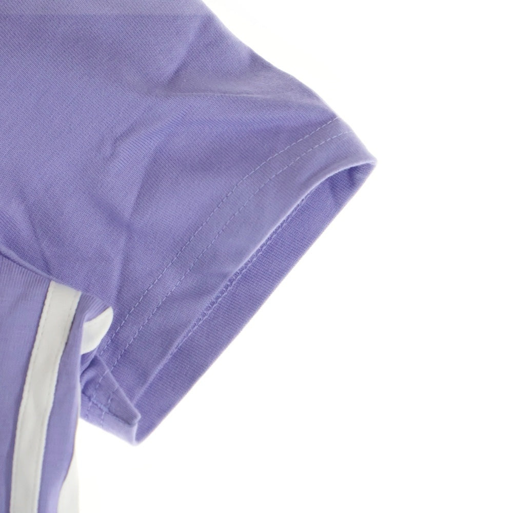 A BATHING APE(アベイシングエイプ) 胸ロゴデザイン サイドライン クルーネック 半袖ワンピース ドレス レディース パープル H39044