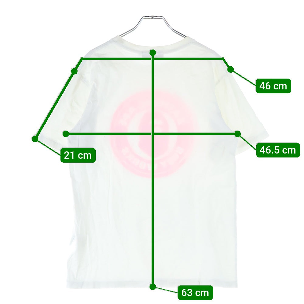 A BATHING APE(アベイシングエイプ) フロントロゴデザイン クルーネック カットソー 半袖Tシャツ ホワイト 001GD9701088