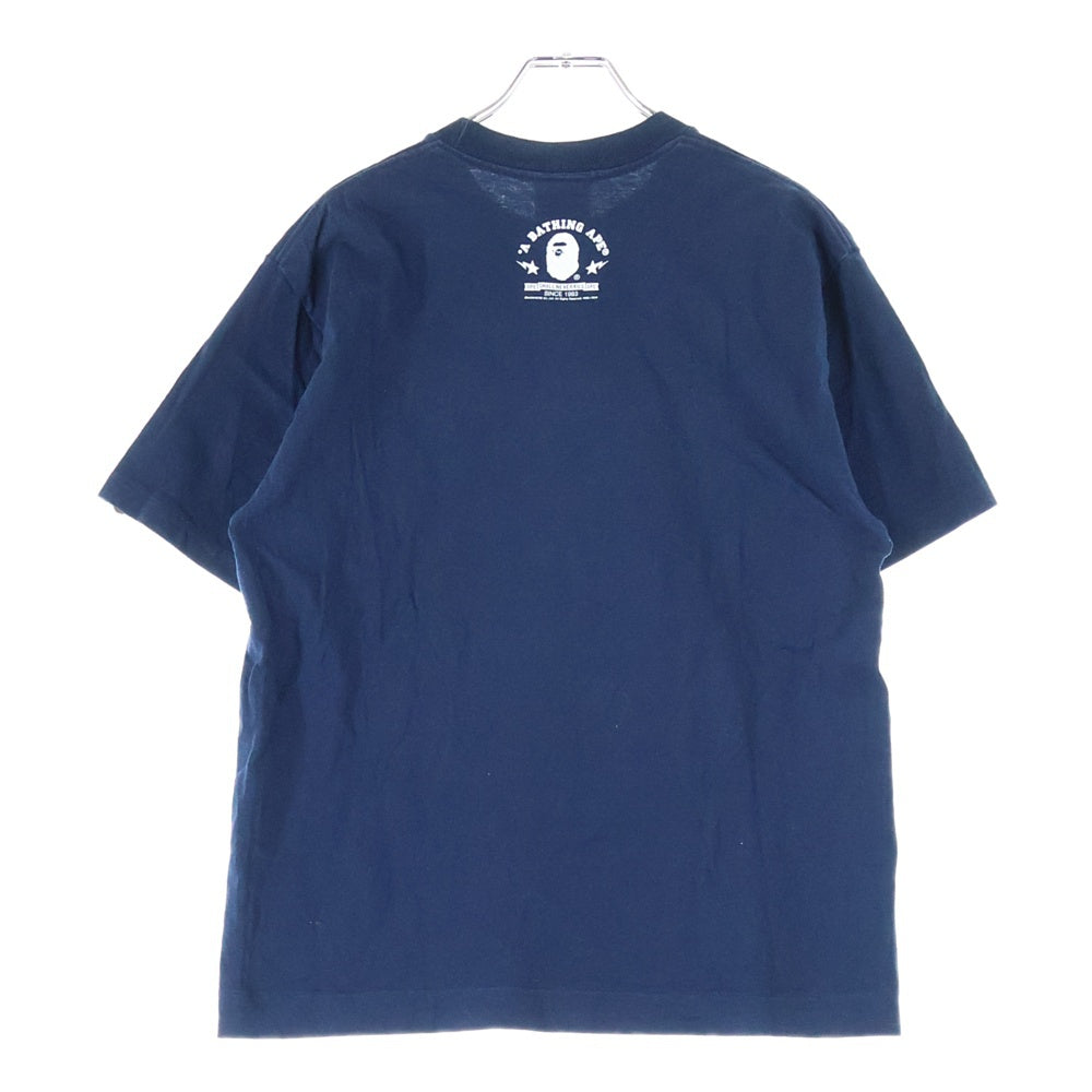 A BATHING APE(アベイシングエイプ) BABY MILO ベイビー マイロ フロントロゴデザイン クルーネック カットソー 半袖Tシャツ ネイビー