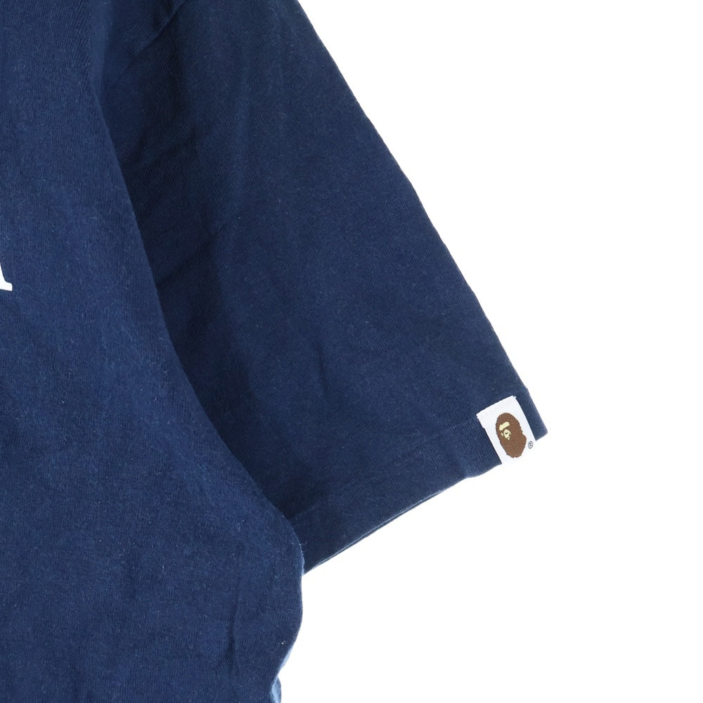 A BATHING APE(アベイシングエイプ) BABY MILO ベイビー マイロ フロントロゴデザイン クルーネック カットソー 半袖Tシャツ ネイビー