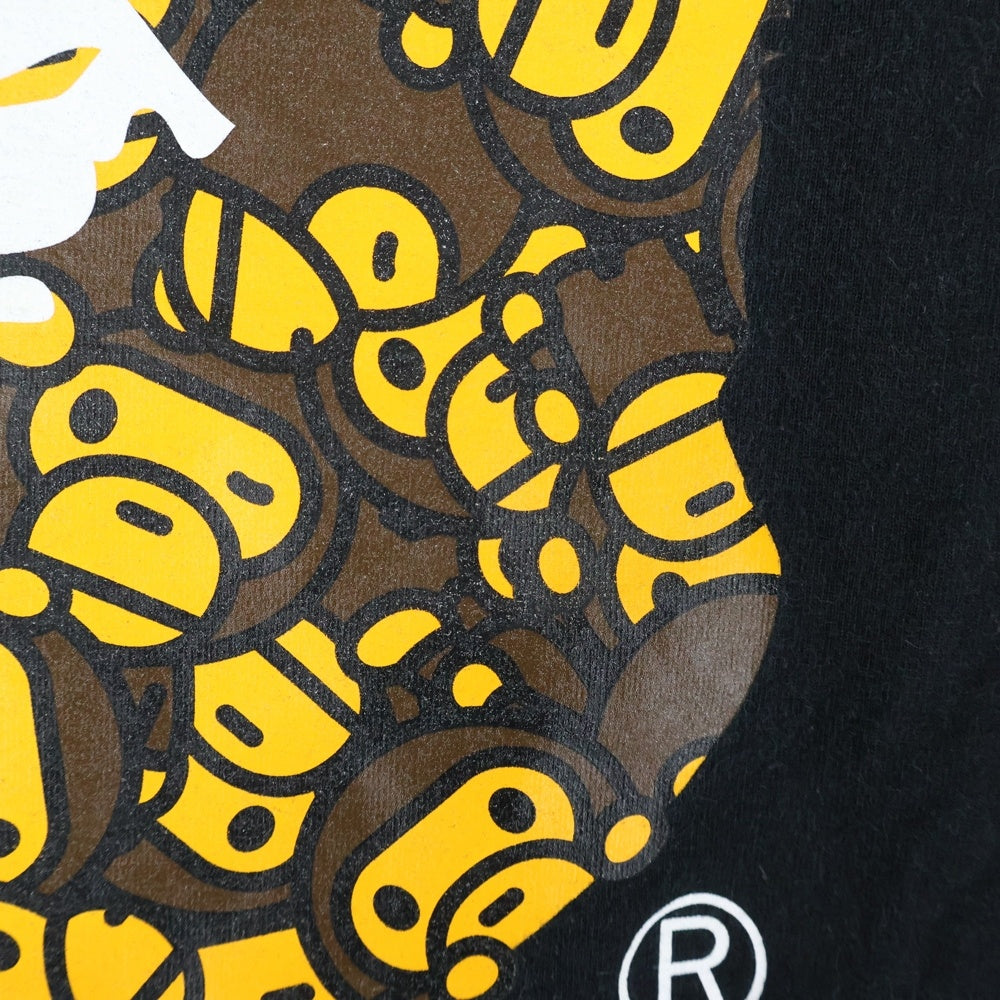 A BATHING APE(アベイシングエイプ) BY BATHING APE ベイビー マイロ フロントロゴデザイン クルーネック カットソー 半袖Tシャツ ブラック