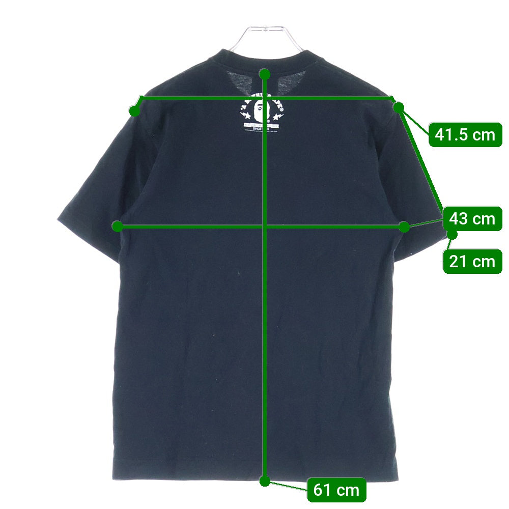 A BATHING APE(アベイシングエイプ) APE SHALL NEVER KILL APE シャル ネバー キル フロントロゴデザイン クルーネック カットソー 半袖Tシャツ ブラック