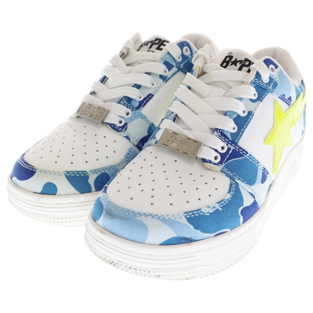 A BATHING APE(アベイシングエイプ) BAPE STAR ABC CAMO ベイプスター エービーシーカモ柄 ローカットスニーカー レディース ブルー/ホワイト US6/24cm
