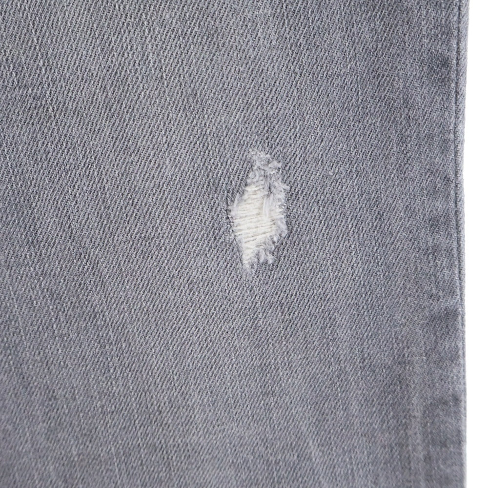 DSQUARED2(ディースクエアード) 20AW ボタンフライ ダメージ ストレート スキニー スリム デニムパンツ グレー S74LB0786