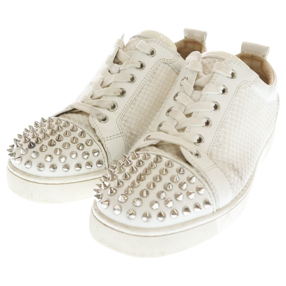 CHRISTIAN LOUBOUTIN(クリスチャンルブタン) LOUIS JUNIOR SPIKES FLAT CALF ルイジュニア スパイクスフラットカーフ ローカットスニーカー ホワイト 3190194