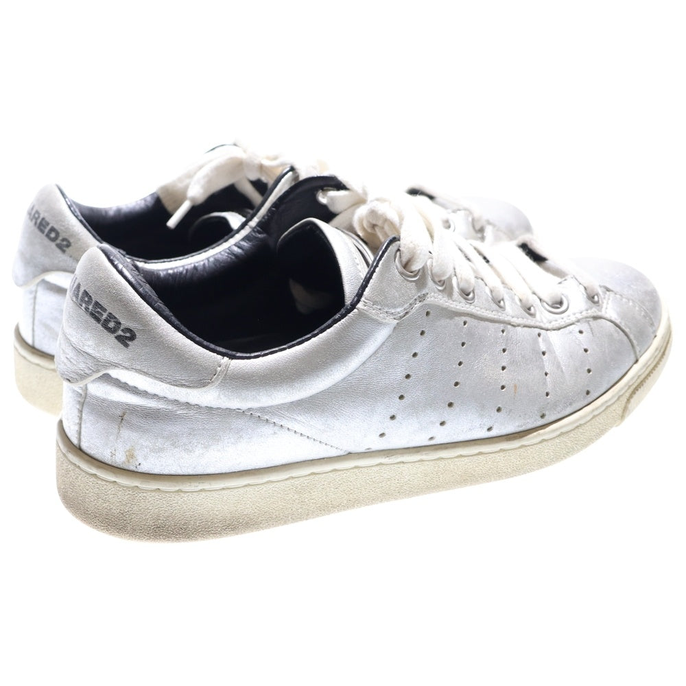 DSQUARED2(ディースクエアード) レースアップ メタリック ローカットスニーカー シルバー