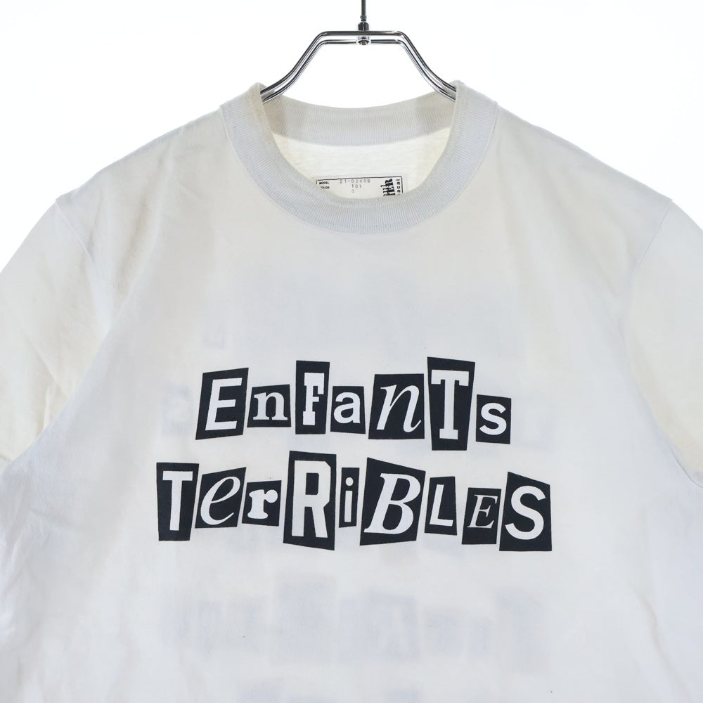 Sacai(サカイ) 21AW × Jean Paul GAULTIER Enfants Terribles Print T-Shirt アンファン テリブル プリント 半袖カットソー Tシャツ ホワイト 21‐0249S