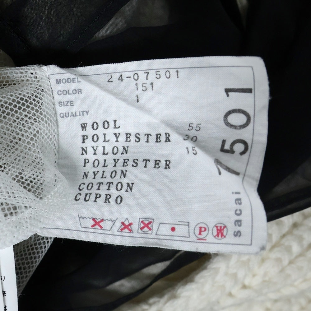Sacai(サカイ) シフォンミックス ニット ワンピース ホワイト レディース 24-07501