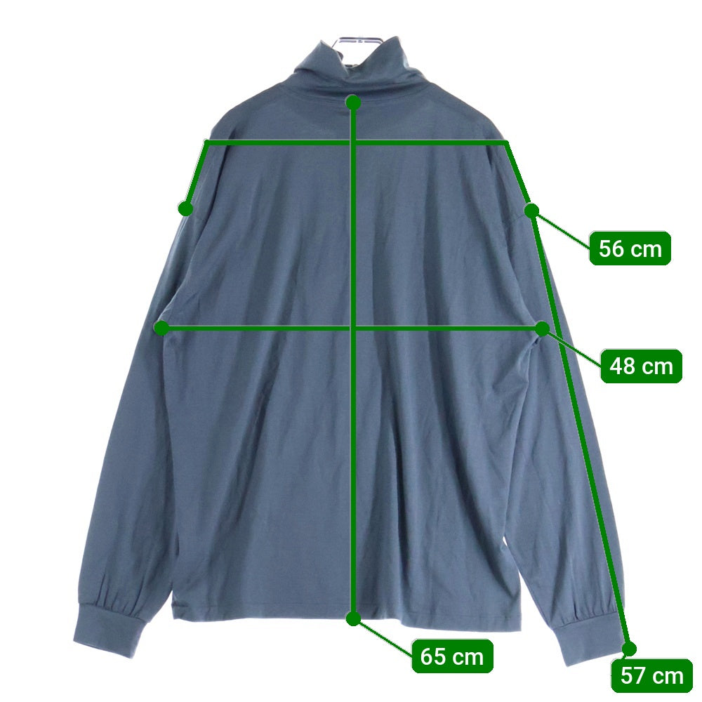 AURALEE(オーラリー) 21AW WASHABLE LIGHT WOOL JERSEY HALF ZIP ウールハーフジップジャージ セーター ブルー A21AP01UT