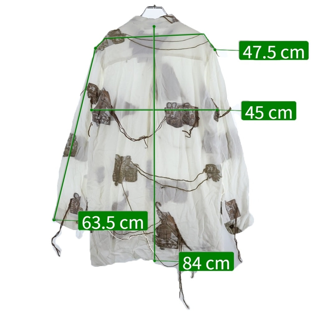 ARCHIVIO J.M.RIBOT(アルキビオジェイエムリボット) 23SS パッチワーク加工 デザインプリント 長袖ボタンシャツ ホワイト SH07/TR