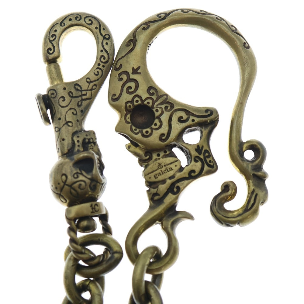 GALCIA(ガルシア) SKULL HEAD WALLET CHAIN スカルヘッドフックモチーフ マリア ウォレットチェーン ゴールド 16WCB-SK002B