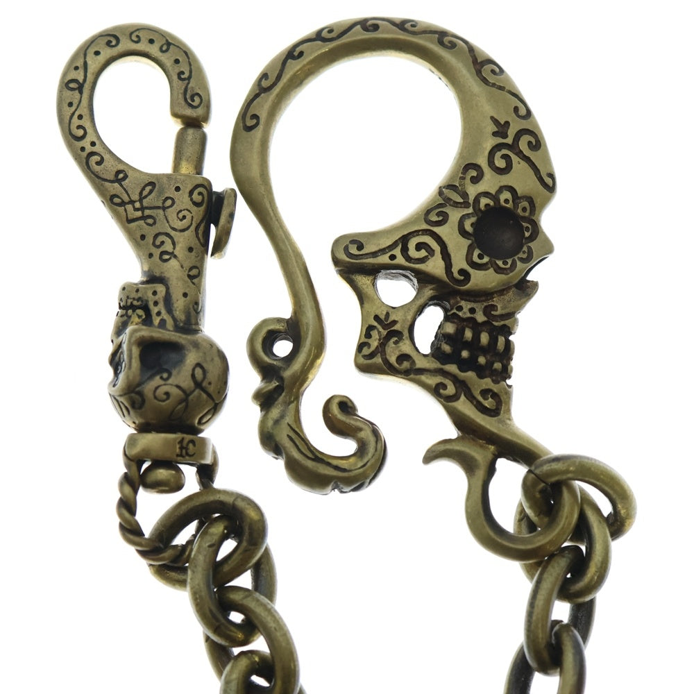GALCIA(ガルシア) SKULL HEAD WALLET CHAIN スカルヘッドフックモチーフ マリア ウォレットチェーン ゴールド 16WCB-SK002B
