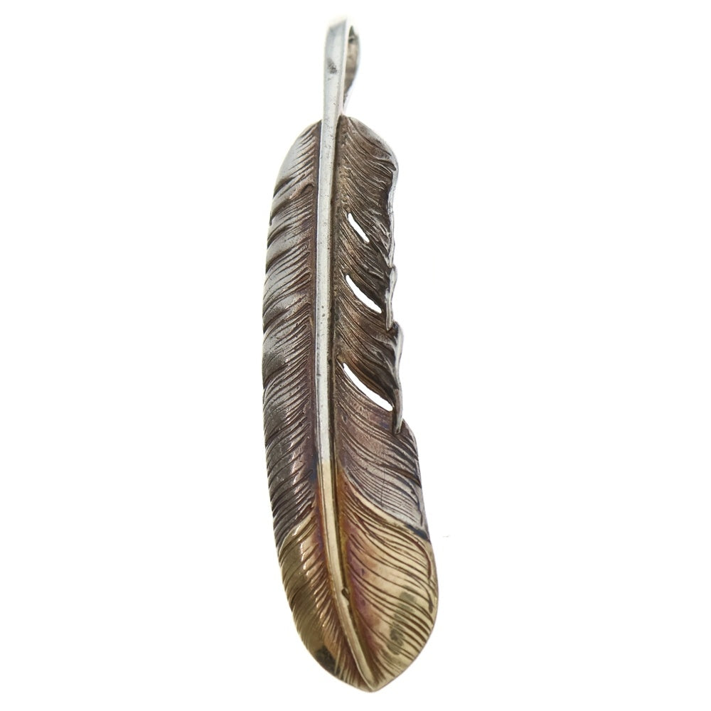 goro's(ゴローズ) 【現行】先金特大フェザー 左向き ペンダントトップ シルバー/ゴールド