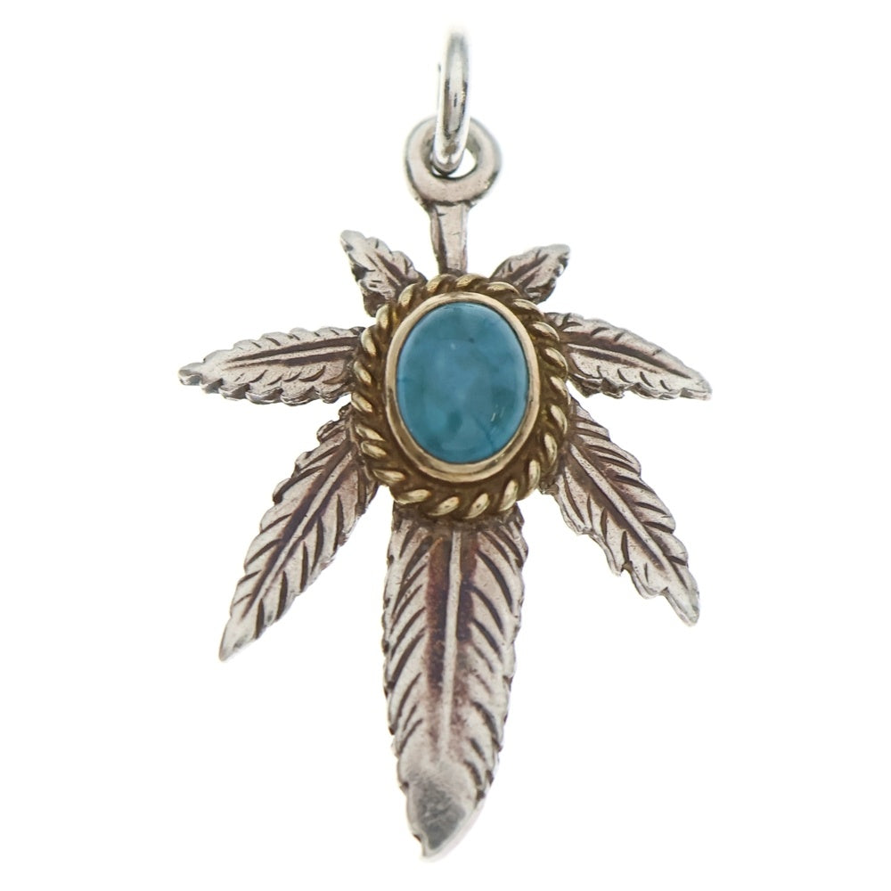 goro's(ゴローズ) 金縄ターコイズ付きグラス 大 ペンダントトップ シルバー/ゴールド