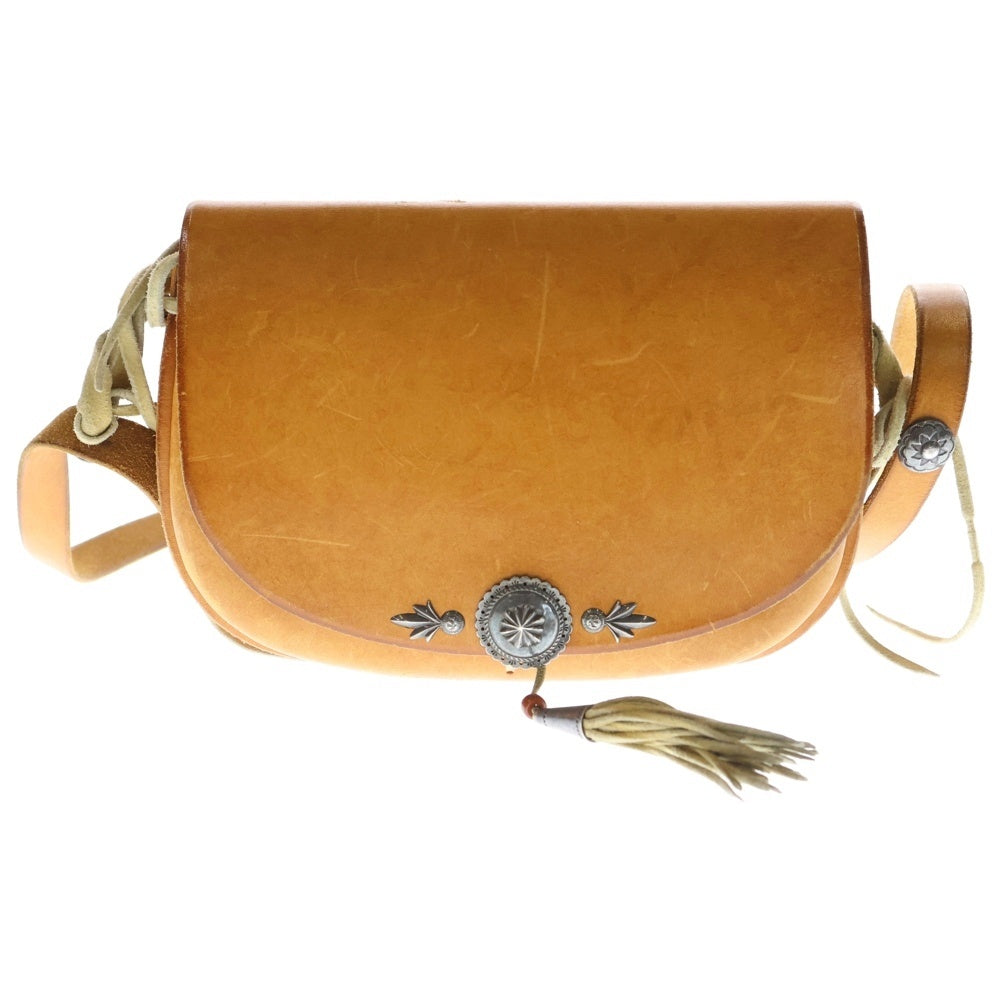 goro's(ゴローズ) SVコンチョ メタル付きコーンカスタム バケットバッグ サドルレザー ブラウン