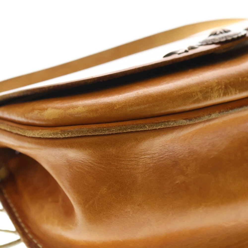 goro's(ゴローズ) SVコンチョ メタル付きコーンカスタム バケットバッグ サドルレザー ブラウン