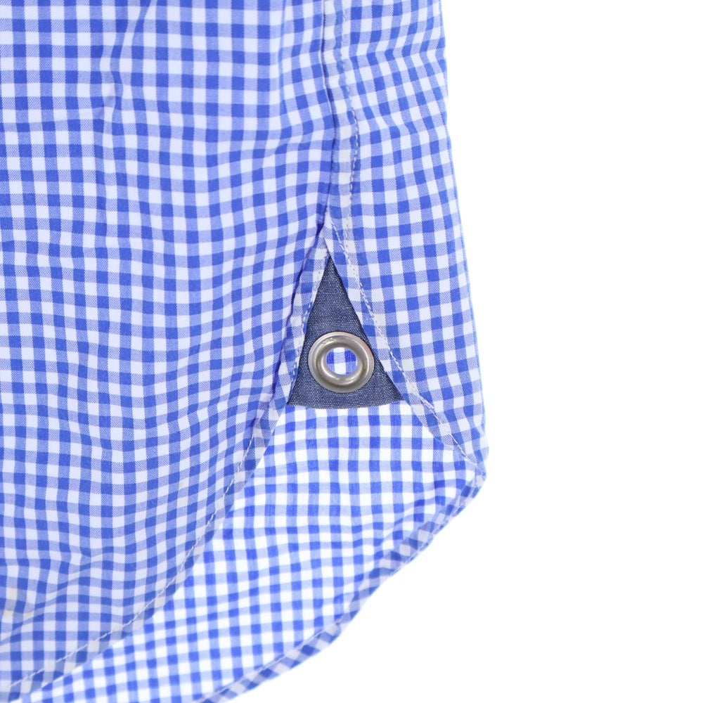 COMME des GARCONS JUNYA WATANABE MAN(コムデギャルソンジュンヤワタナベマン) 14SS AD2013 スナップボタンポケット チェック 半袖 シャツ ブルー WM‐B024