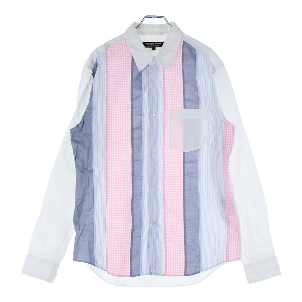 COMME des GARCONS HOMME DEUX(コムデギャルソン オムドゥ) 12SS AD2011 パッチワーク 長袖 シャツ マルチ DI‐B038