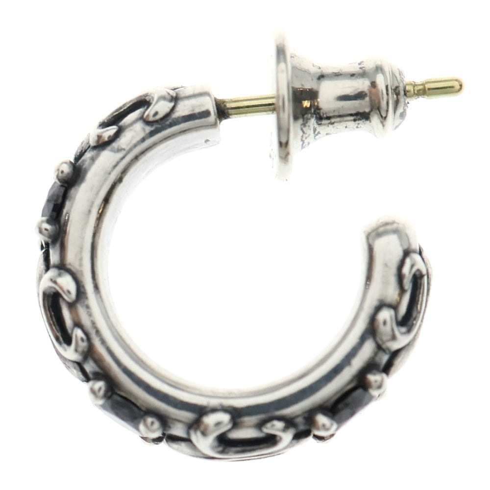 Justin Davis(ジャスティンデイヴィス) ストーン フープ ピアス シルバー