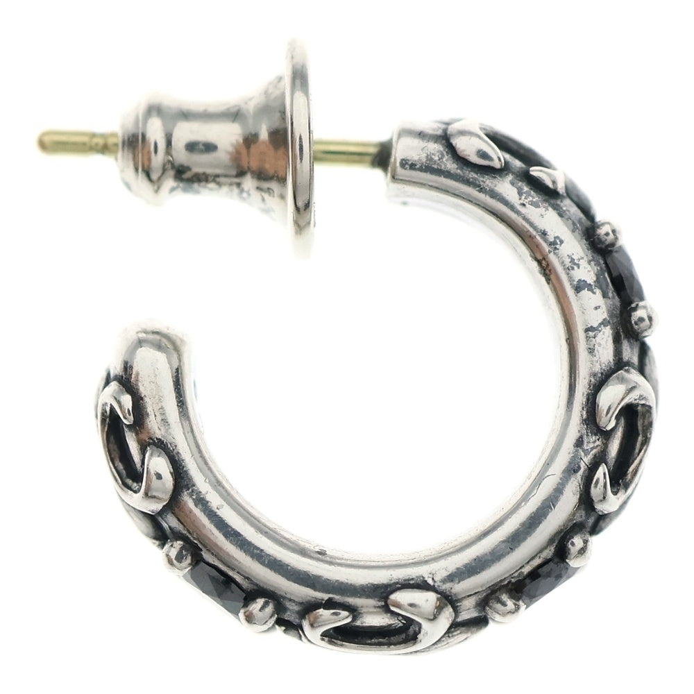 Justin Davis(ジャスティンデイヴィス) ストーン フープ ピアス シルバー