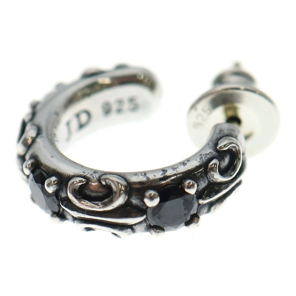 Justin Davis(ジャスティンデイヴィス) ストーン フープ ピアス シルバー