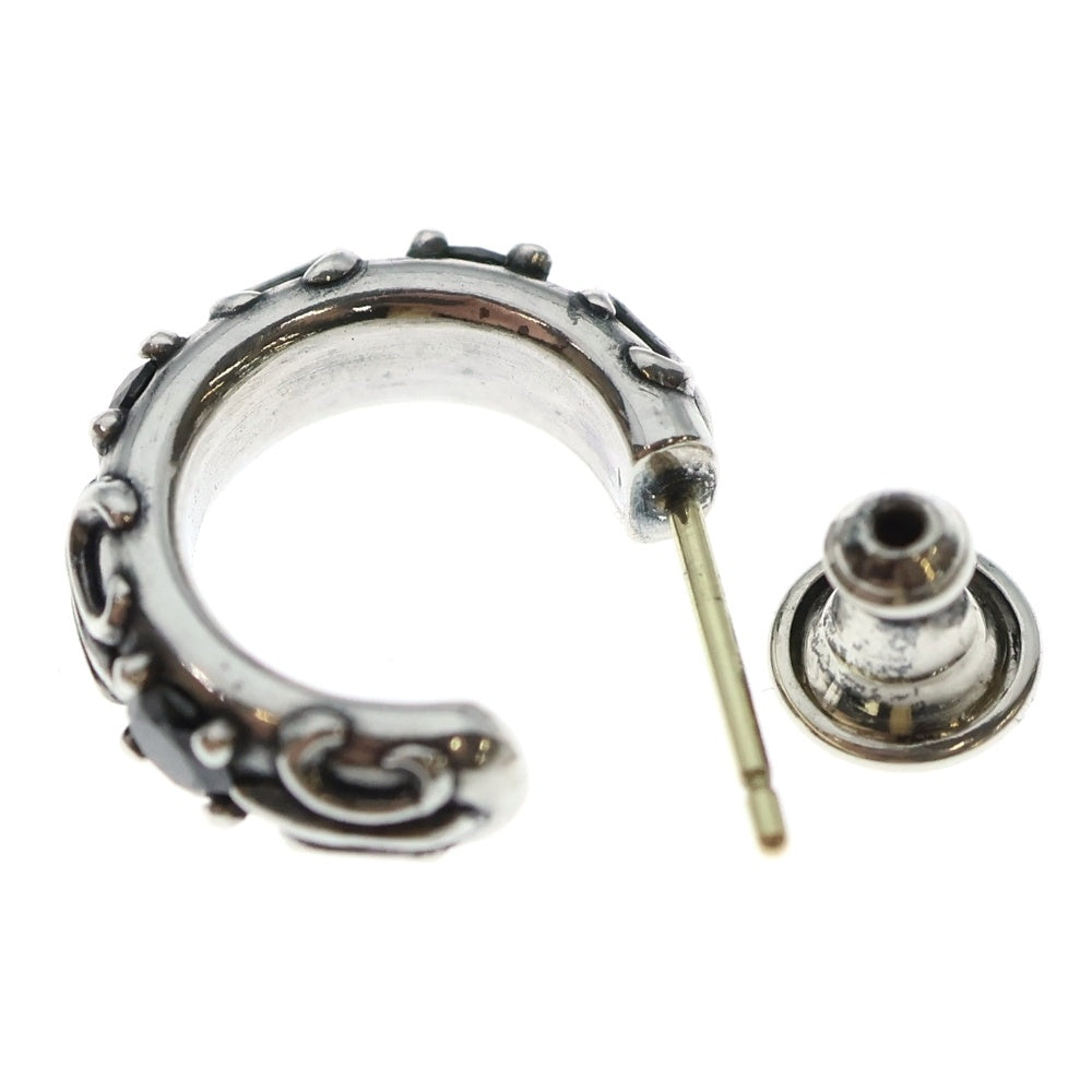 Justin Davis(ジャスティンデイヴィス) ストーン フープ ピアス シルバー