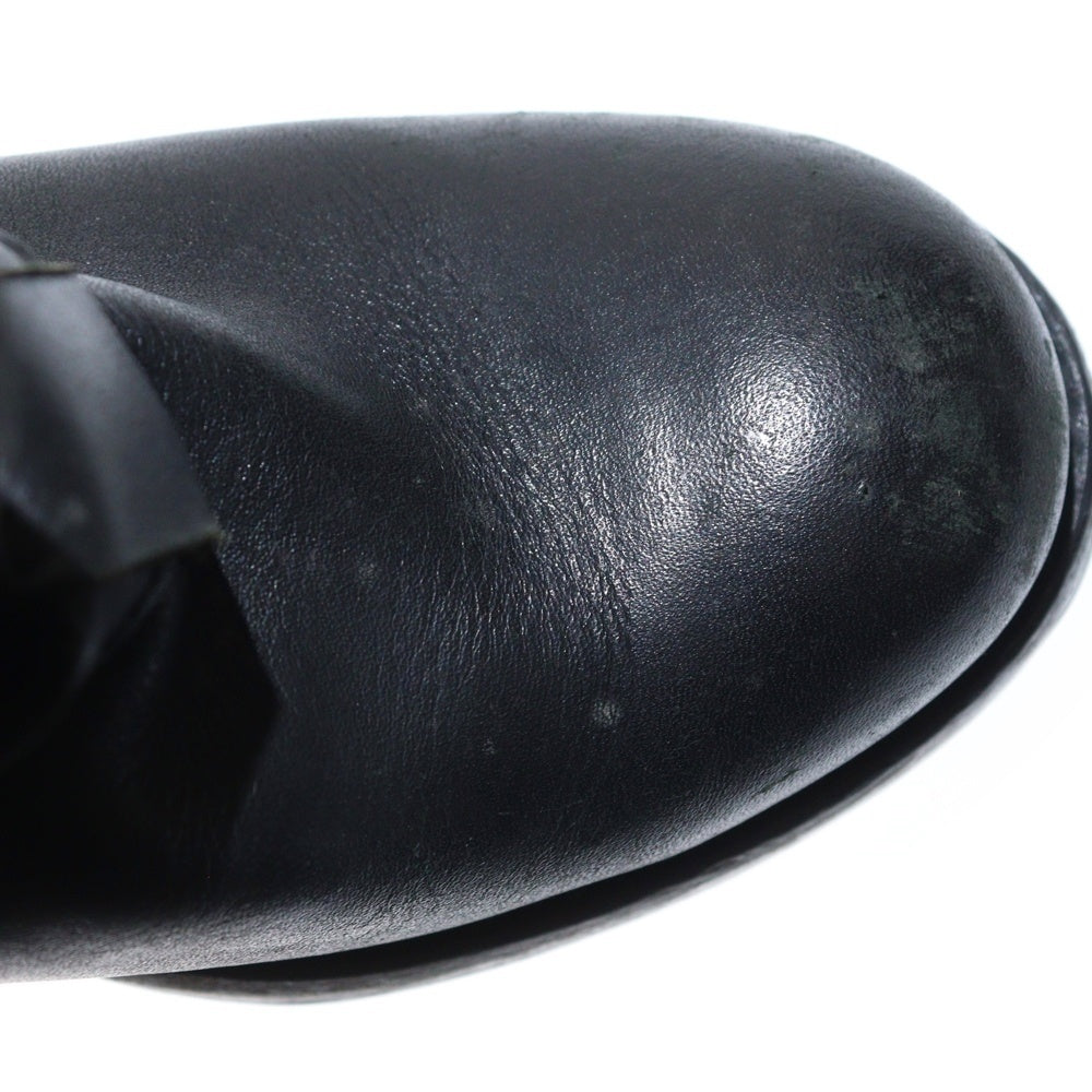 DIESEL(ディーゼル) ダブルストラップ エンジニアショート レザーブーツ ブラック レディース