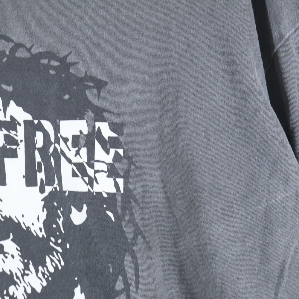 Hideandseek(ハイドアンドシーク) ジーザス キリスト アーム ロゴ リント 長袖 カットソー Tシャツ グレー