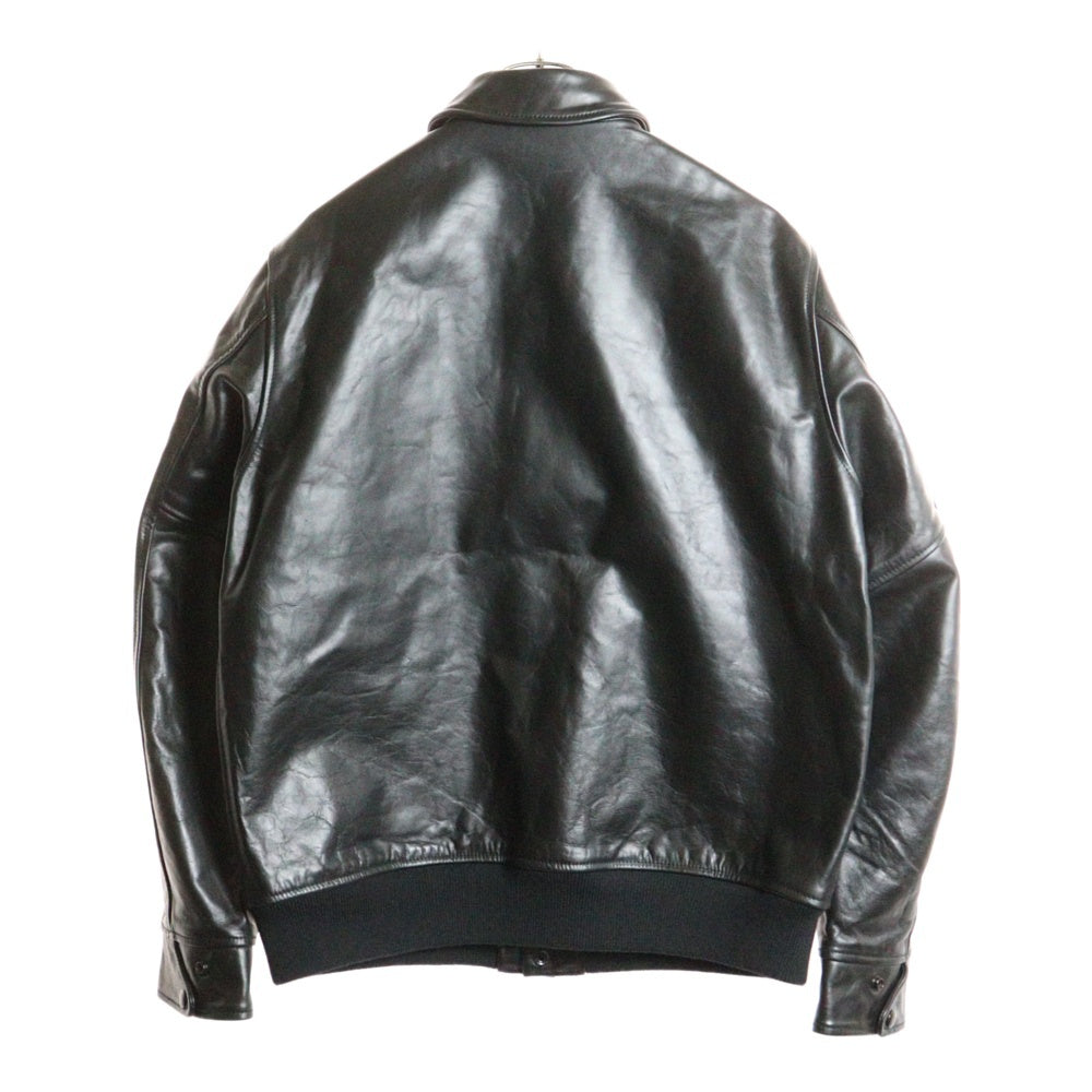 BEAMS+(ビームスプラス) ミリタリー レザー ブルゾン ジャケット ブラック 38‐18‐0018