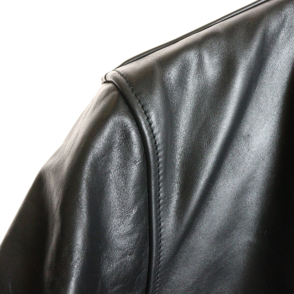 BEAMS+(ビームスプラス) ミリタリー レザー ブルゾン ジャケット ブラック 38‐18‐0018