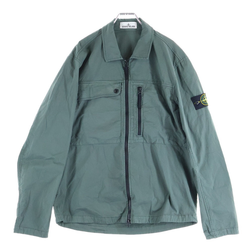 STONE ISLAND(ストーンアイランド) OVERSHIRT オーバーシルエット ロゴパッチ ジップアップジャケット カーキ 801510210