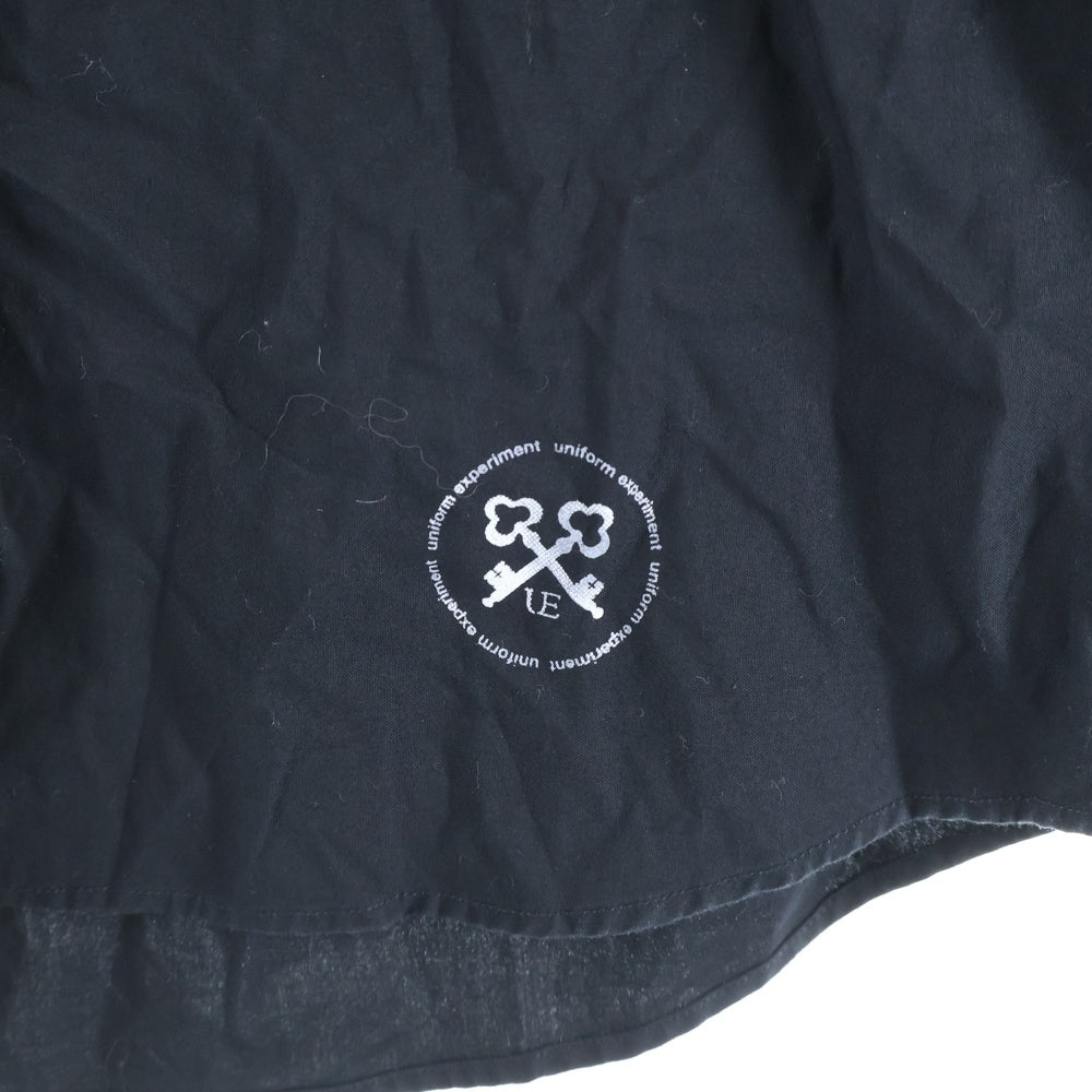UNIFORM EXPERIMENT(ユニフォームエクスペリメント) 5 STAR APPLIQUE B.D SHIRT 5スター アップリケ ボタンダウン ロングスリーブ 長袖シャツ ブラック UE-170006