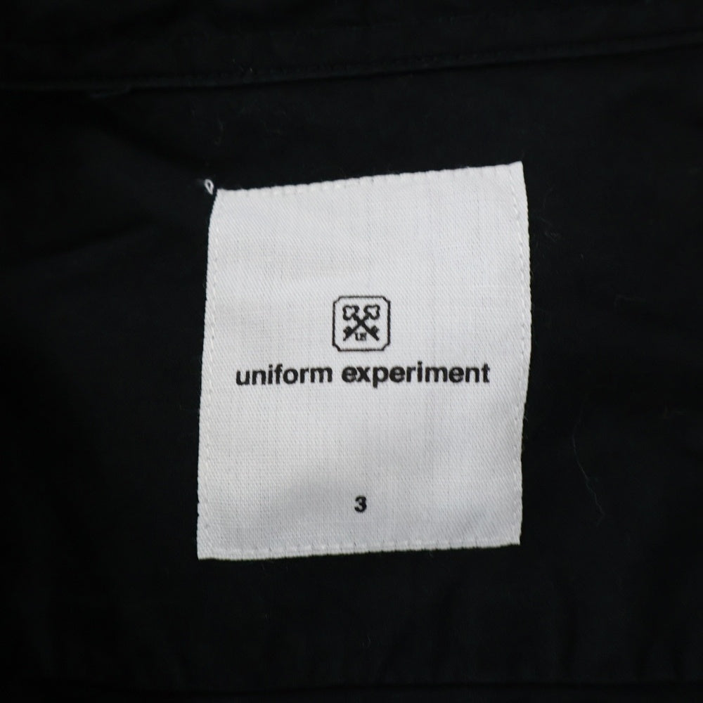 UNIFORM EXPERIMENT(ユニフォームエクスペリメント) 5 STAR APPLIQUE B.D SHIRT 5スター アップリケ ボタンダウン ロングスリーブ 長袖シャツ ブラック UE-170006