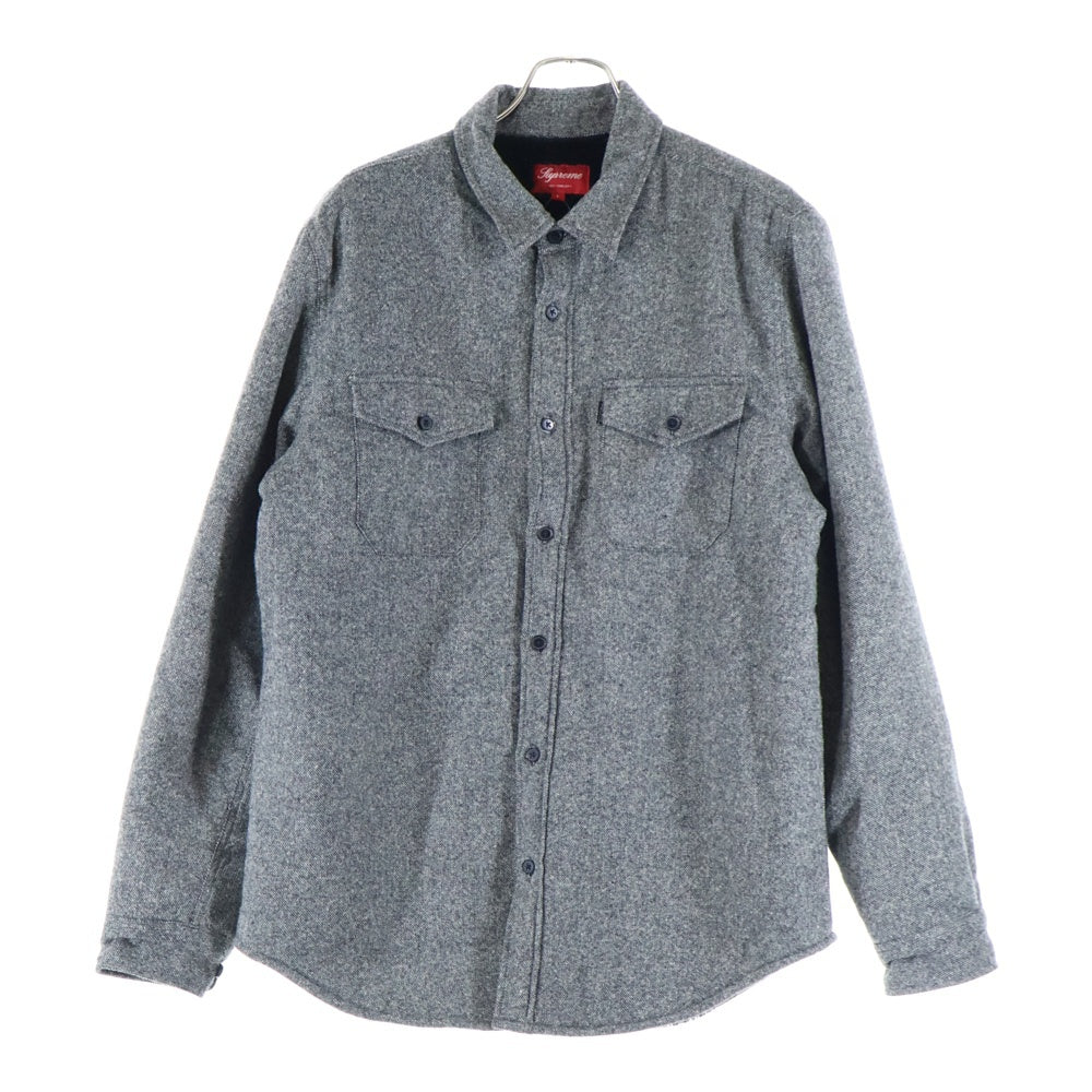 SUPREME(シュプリーム) 12AW pile Lined Shirt パイル ウール混ファーライナー 長袖シャツジャケット グレー