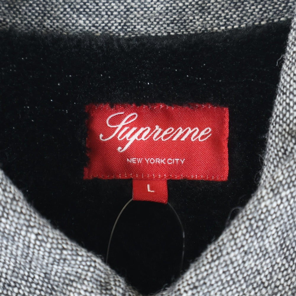 SUPREME(シュプリーム) 12AW pile Lined Shirt パイル ウール混ファーライナー 長袖シャツジャケット グレー