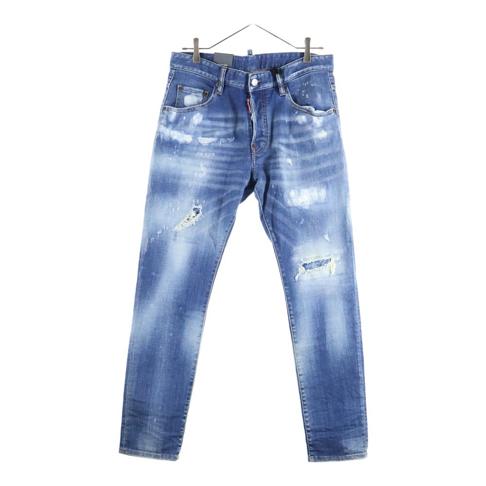 DSQUARED2(ディースクエアード) 20SS SKATER JEAN スケータージーン クラッシュ加工デニムパンツ インディゴ S71LB0720 S306664