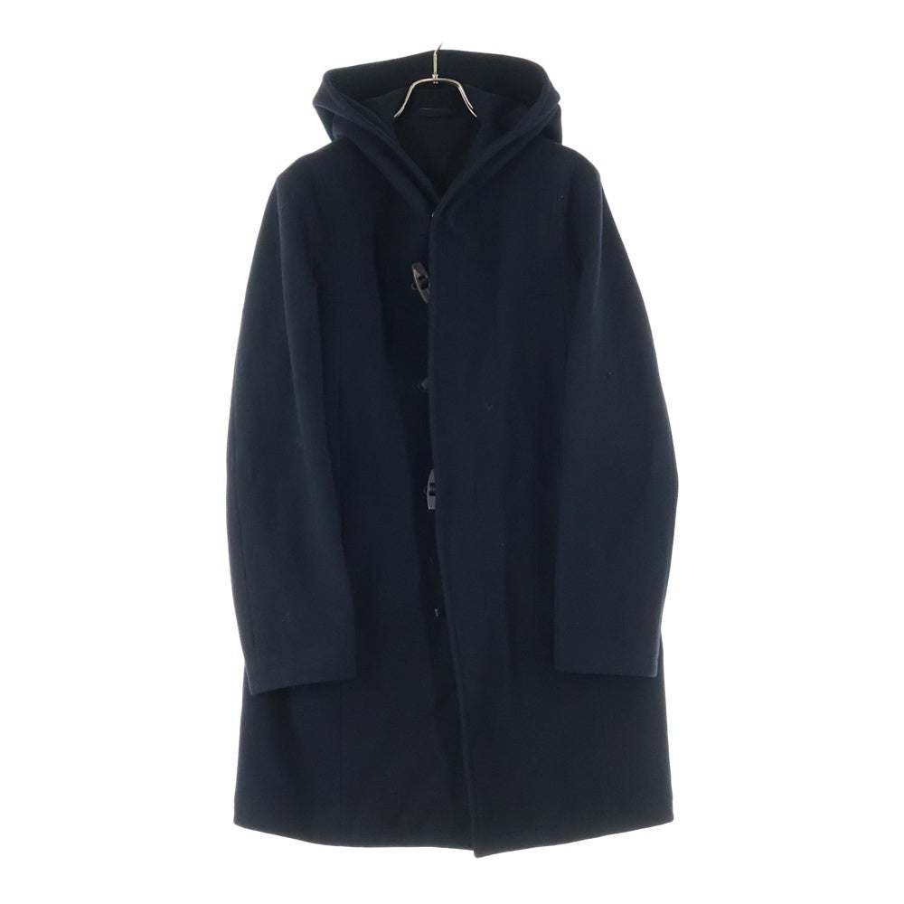 JIL SANDER(ジルサンダー) スナップボタン フーデッド メルトンウール シングルコート ジャケット ネイビー