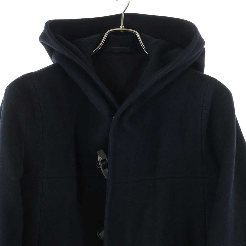 JIL SANDER(ジルサンダー) スナップボタン フーデッド メルトンウール シングルコート ジャケット ネイビー