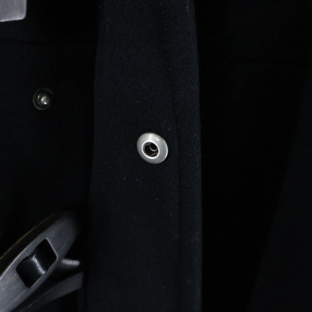 JIL SANDER(ジルサンダー) スナップボタン フーデッド メルトンウール シングルコート ジャケット ネイビー
