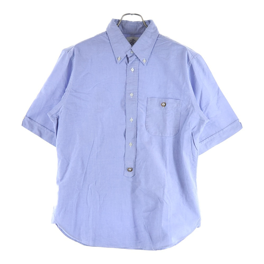 BROOKS BROTHERS(ブルックス ブラザーズ) ハーフボタン 半袖 プルオーバー シャツ ブルー