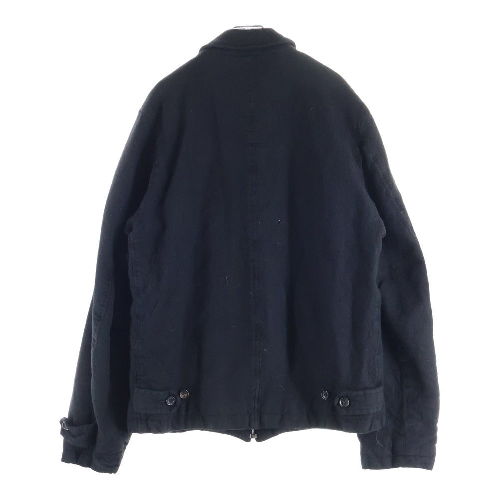 COMME des GARCONS HOMME(コムデギャルソンオム) AD2003 ウール縮 ジップアップ ジャケット ブラック HL‐J072