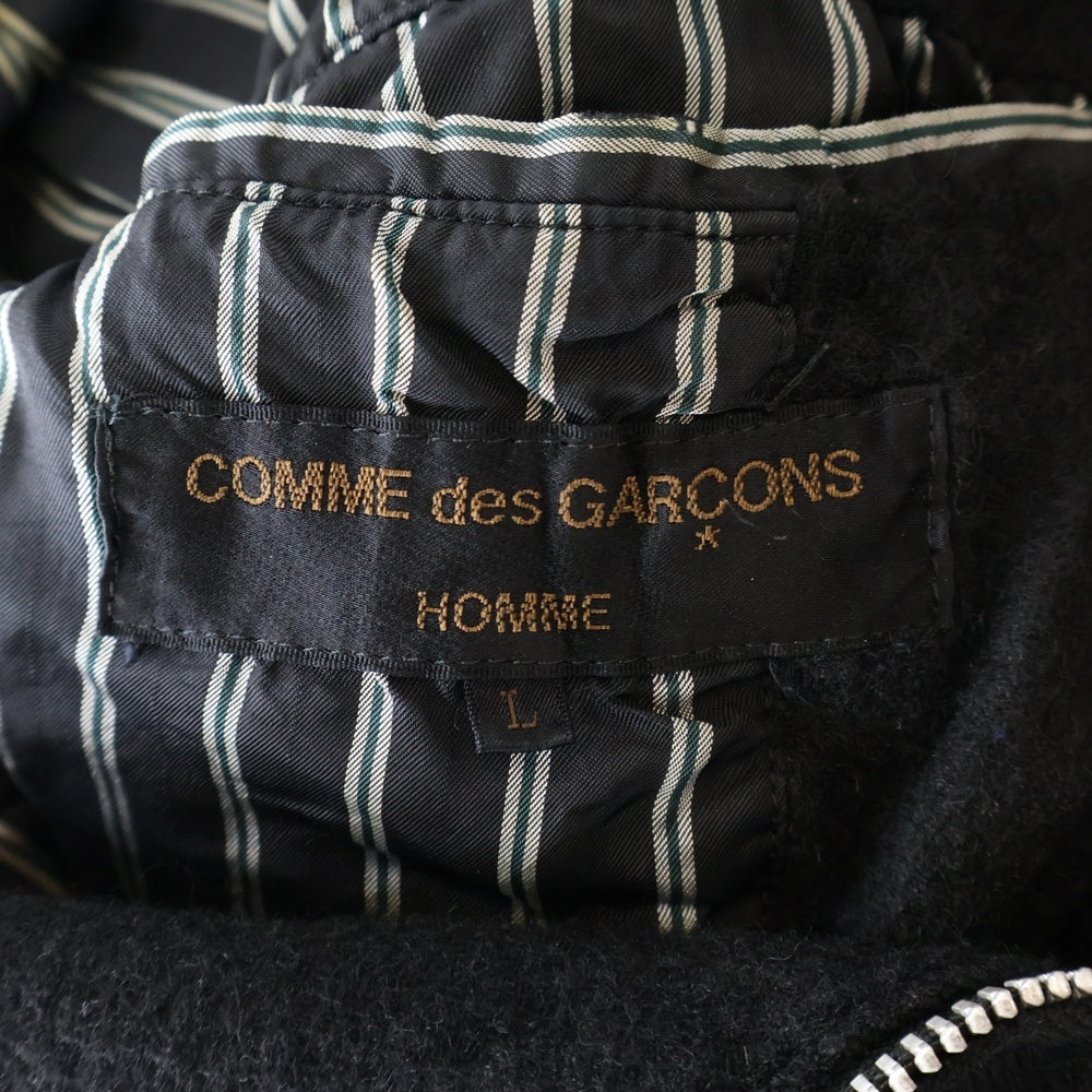 COMME des GARCONS HOMME(コムデギャルソンオム) AD2003 ウール縮 ジップアップ ジャケット ブラック HL‐J072