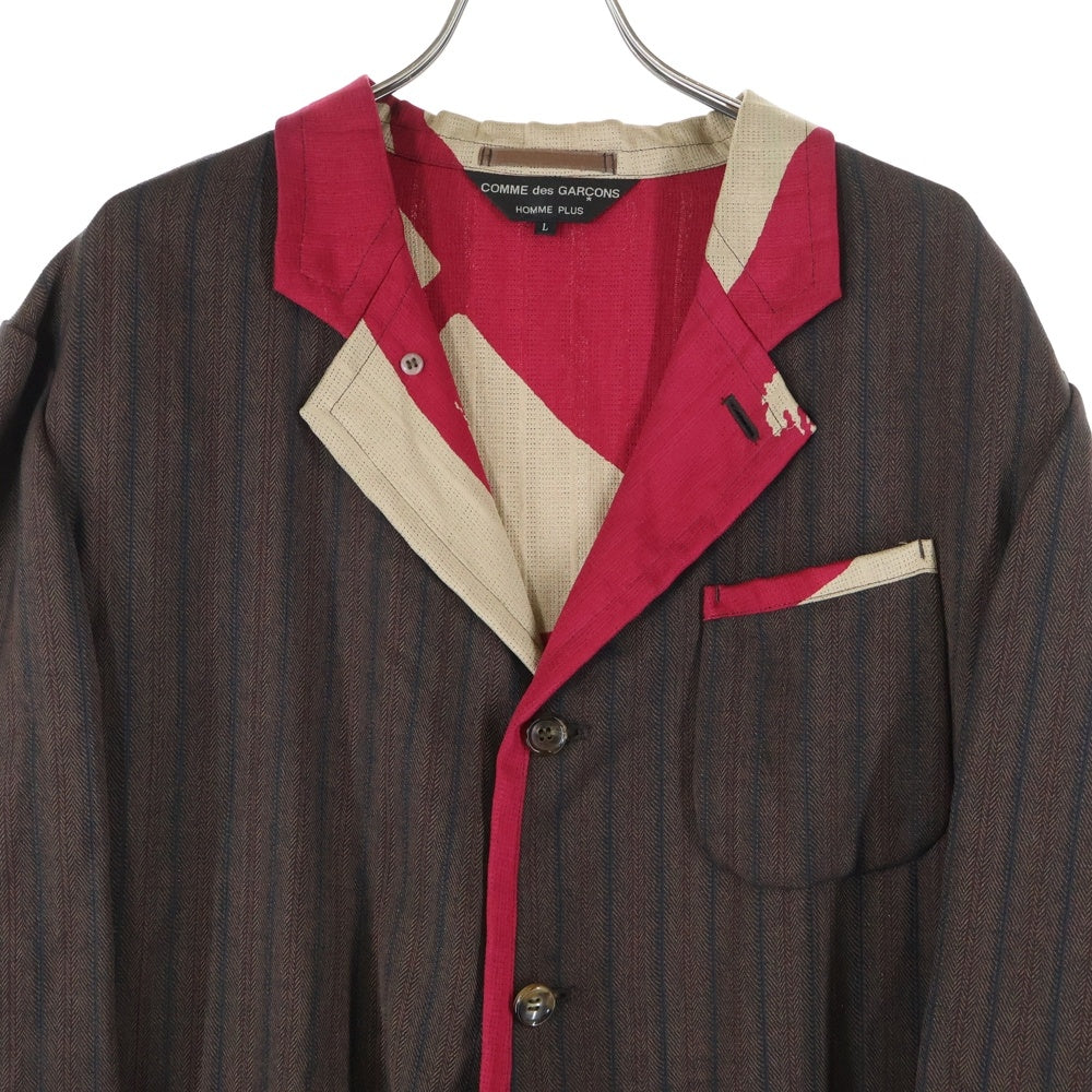 COMME des GARCONS HOMME PLUS(コムデギャルソンオムプリュス) AD2001 リバーシブル 3B レーヨン テーラードジャケット ブラウン PJ-10073L