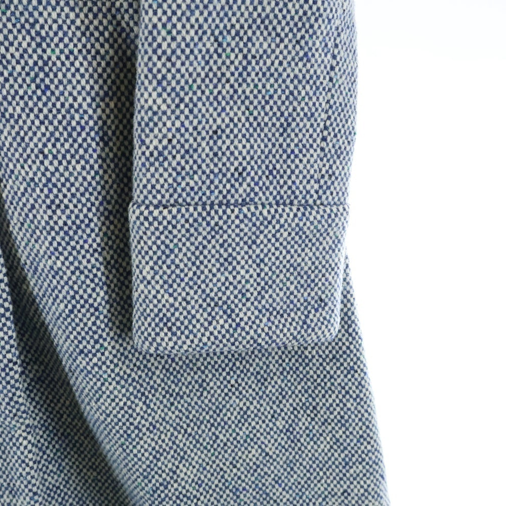 MARC BY MARC JACOBS(マーク バイ マーク ジェイコブス) 4B ダブルポケット チェック柄 ウール ステンカラーコート ホワイト/ブルー 6788110E